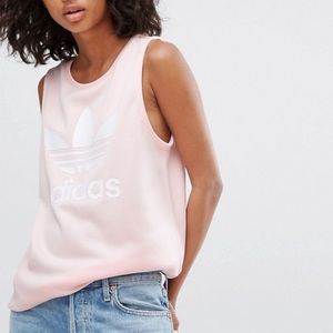 Adidas originals pink logo tank